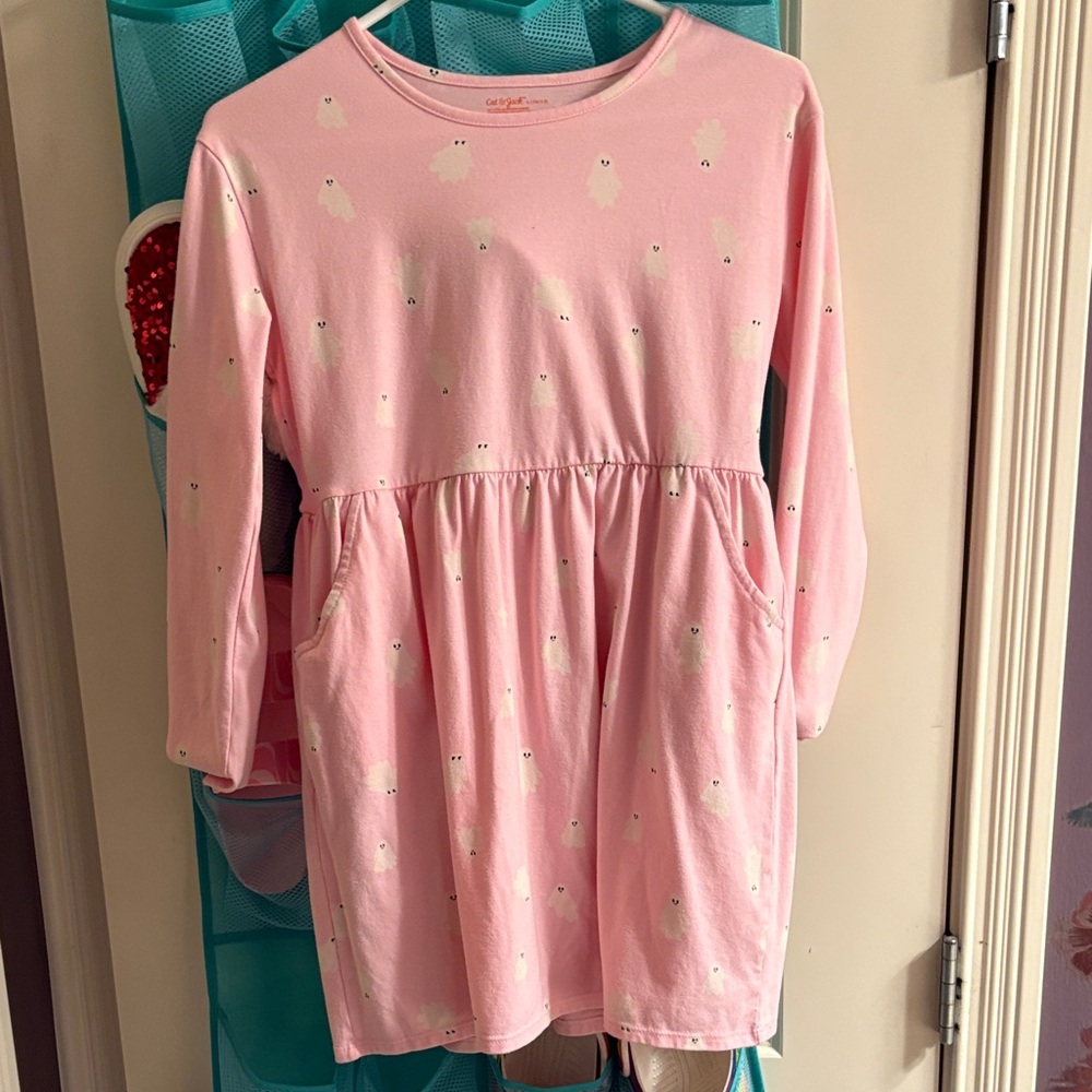 Cat & Jack Pink Ghost Pattern Dress